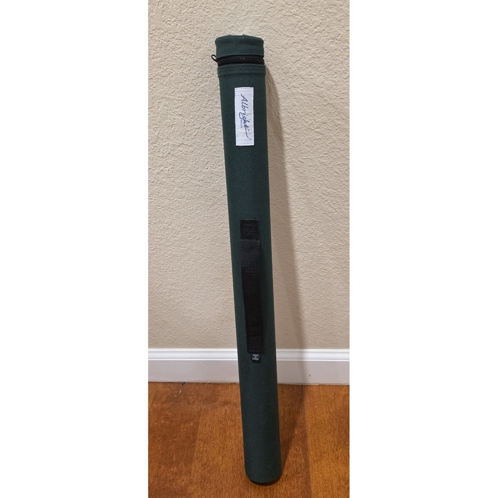 Albright Tackle Fishing Rod Hard Tube Carrying Case A/5 595 Green Pouch A/5 590